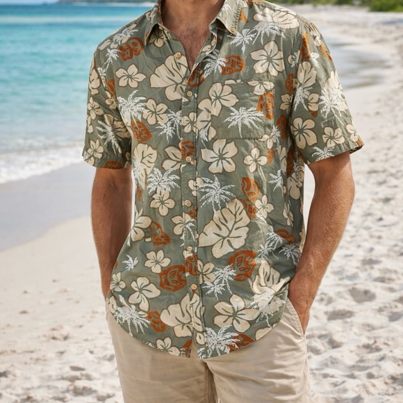 David Taylor Other - David Taylor Hawaiian Shirt XL Aloha Floral Palm Tree Button Up Vacation